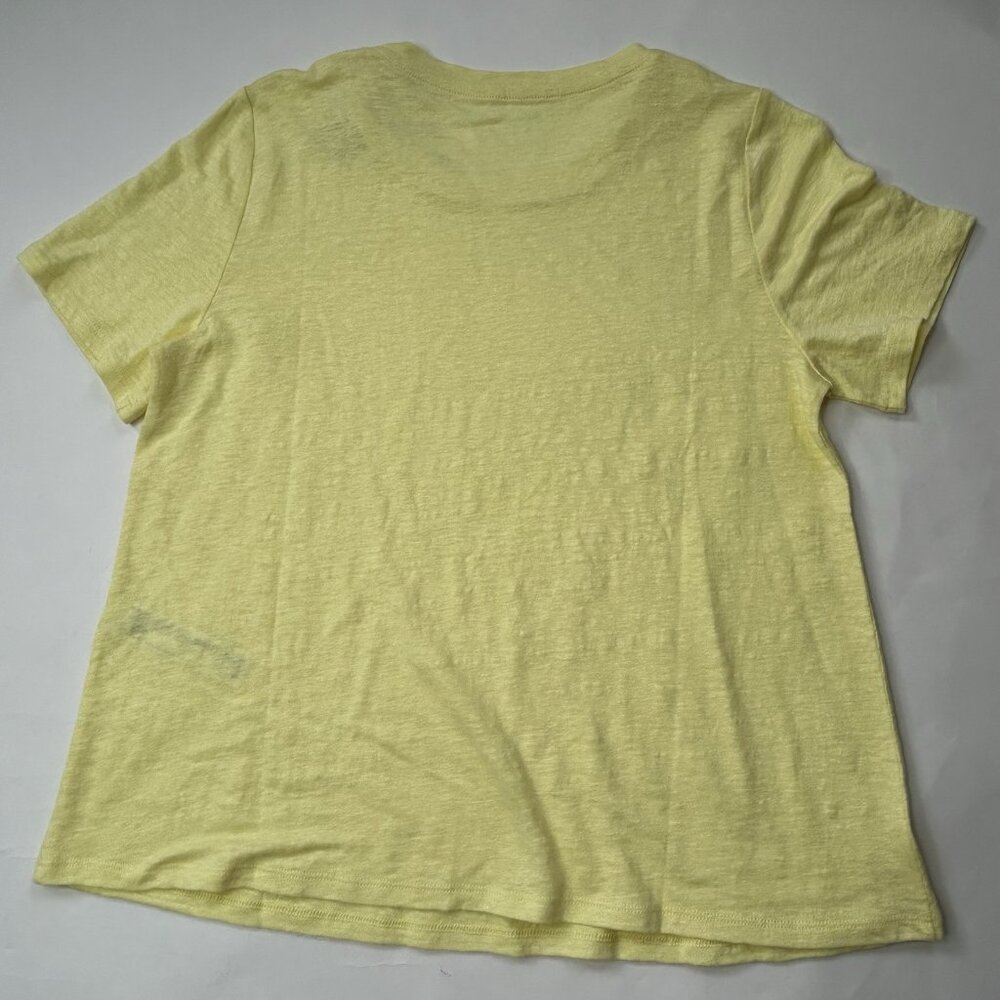 Eileen Fisher Women's XS Organic Linen Jersey Crew Neck Tee Yellow - Picture 2 of 7